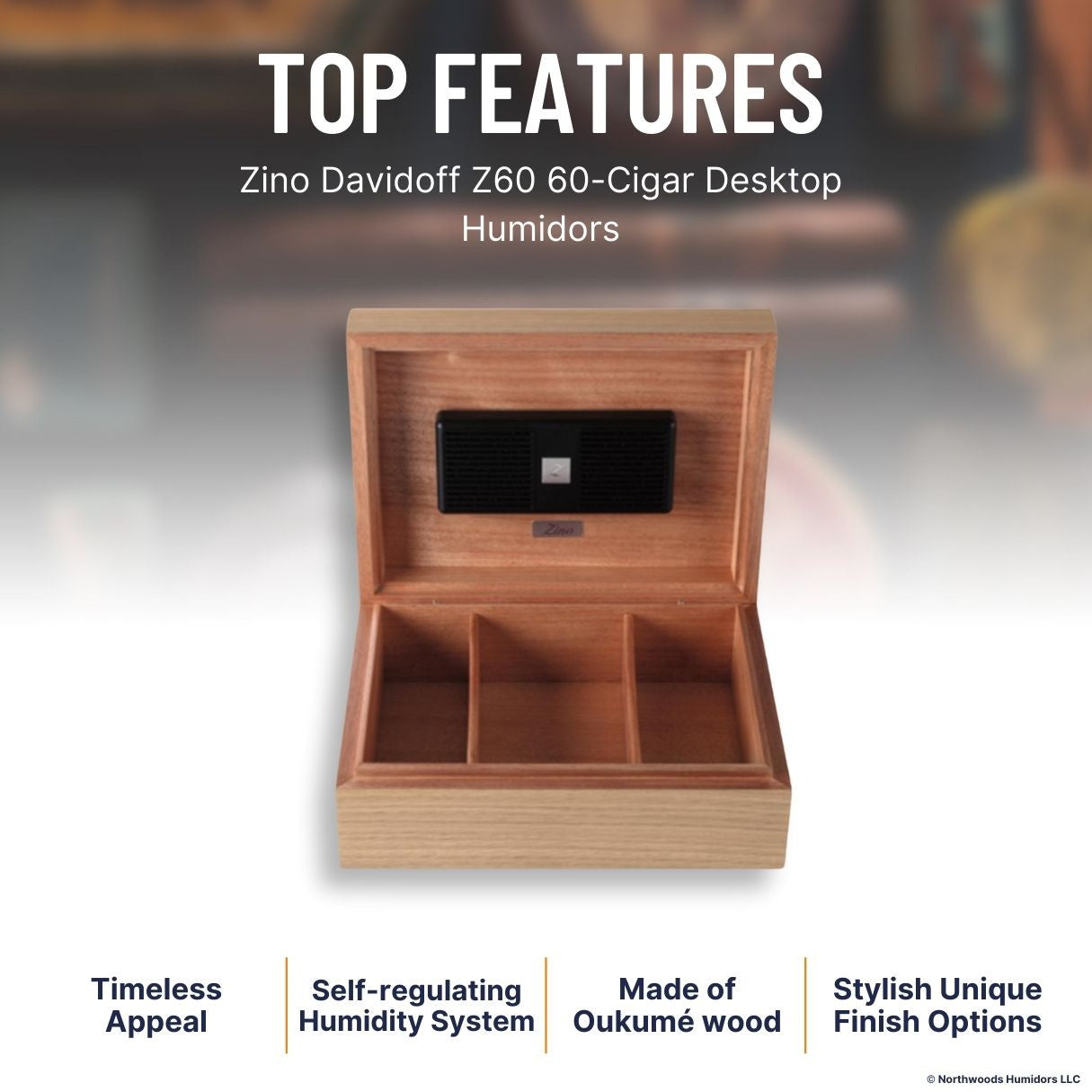 Zino Davidoff Z60 60-Cigar Desktop Humidors – Northwoods Humidors