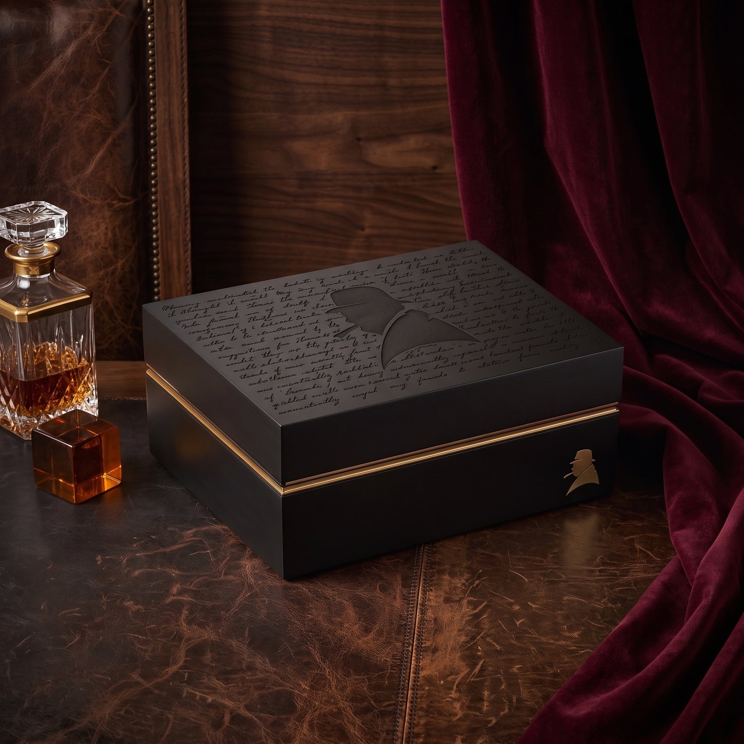 Davidoff Winston Churchill Ambassador  The Raconteur 70 - 80 Cigar Desktop Humidor   - Lifestyle Image 