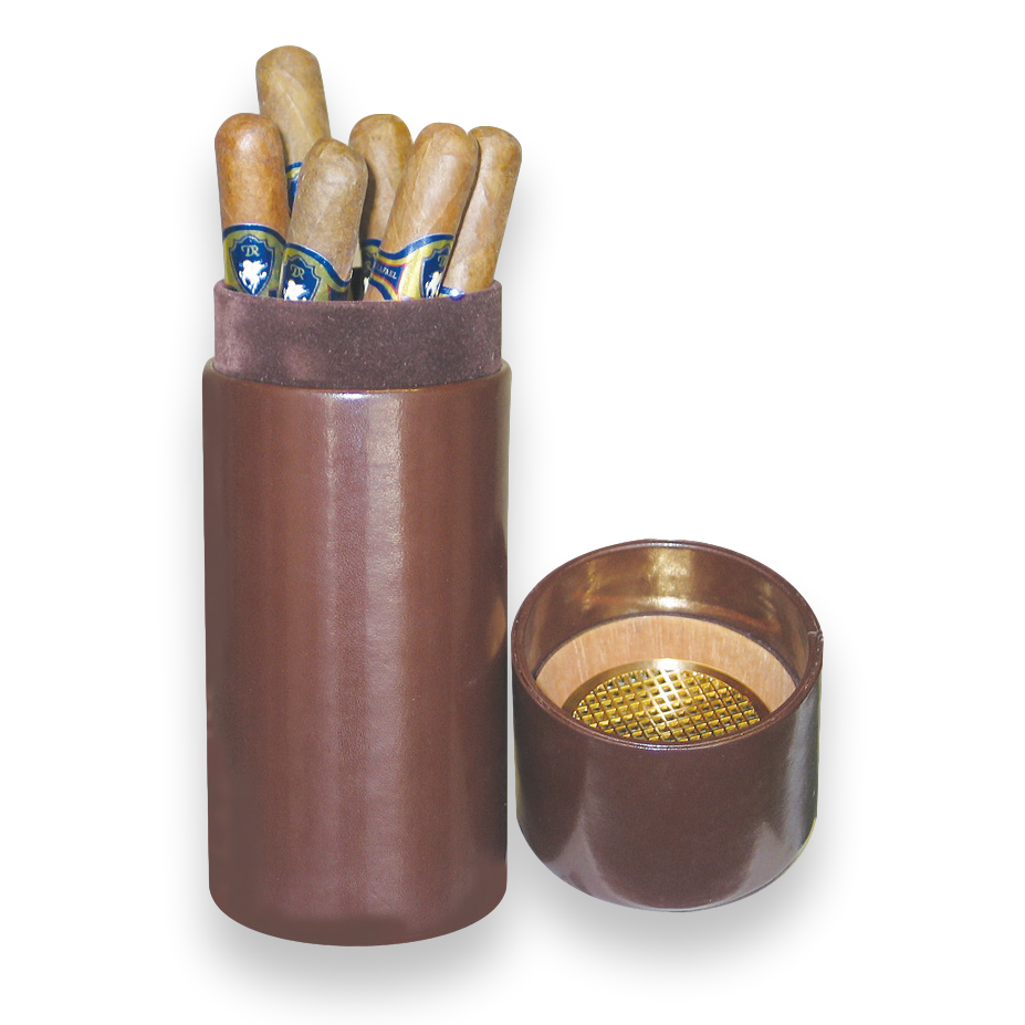 Quality Importers Leather 1-Finger Humidor Tubes