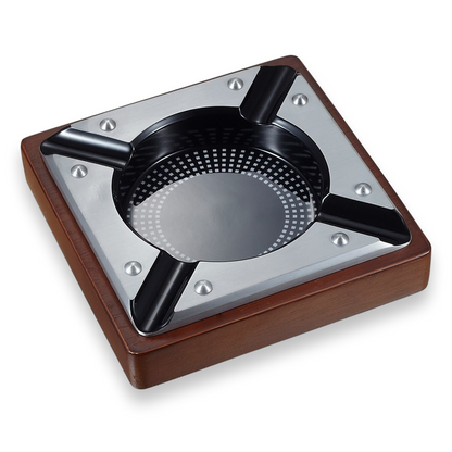 Visol Iris Metal and Wood 4-Cigar Ashtrays