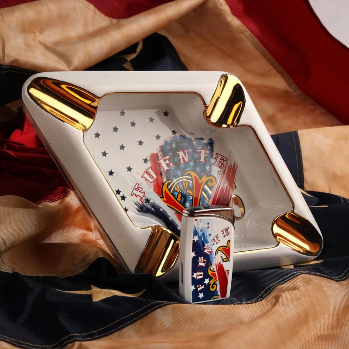 OpusX Society 1776 Ceramic 4-Cigar Ashtray