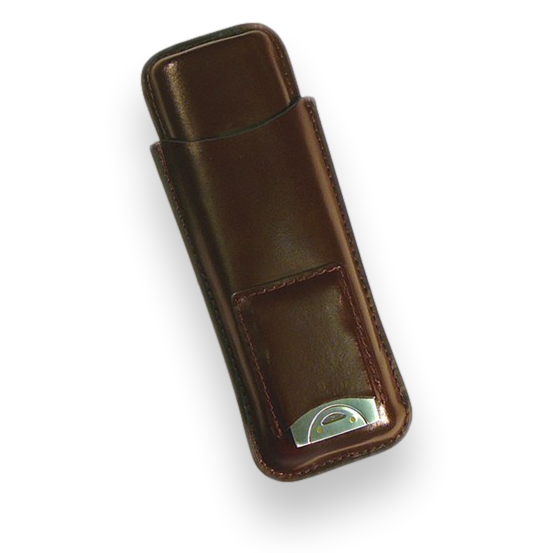 Prestige Leather 2-Finger Cigar Cases - with Cutter