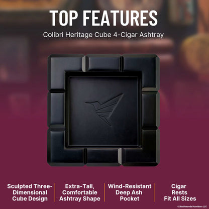 Colibri Heritage Cube 4-Cigar Ashtray - Top Features 
