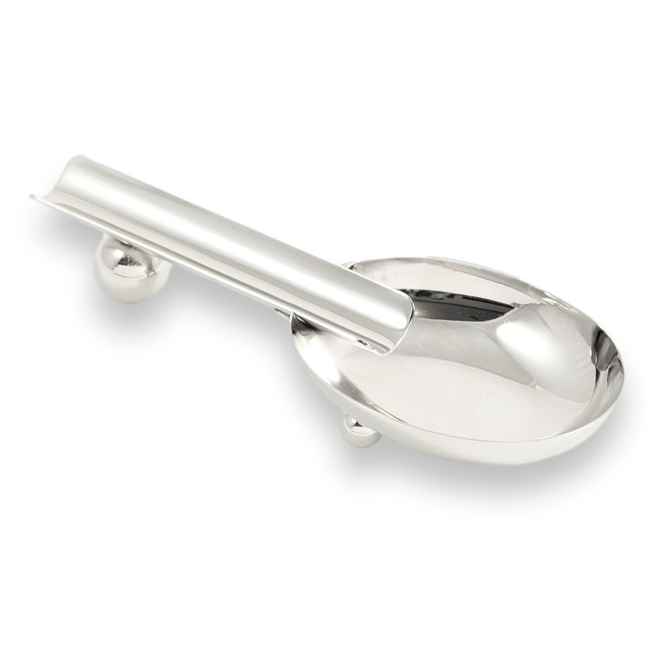 Bey-Berk Silver Stainless Steel 1-Cigar Ashtray  - Exterior Front