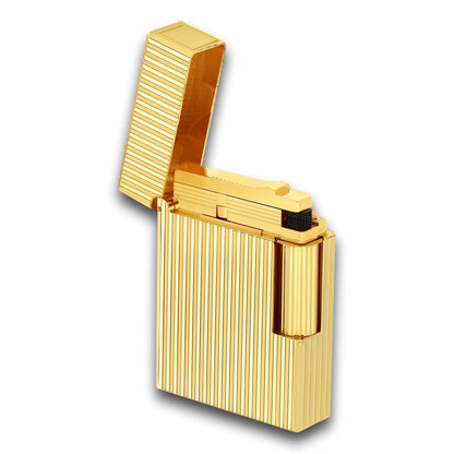 S.T. Dupont Line 1 Vertical Lines  Double Soft Flame Cigar Lighter - Lid Flipped Open