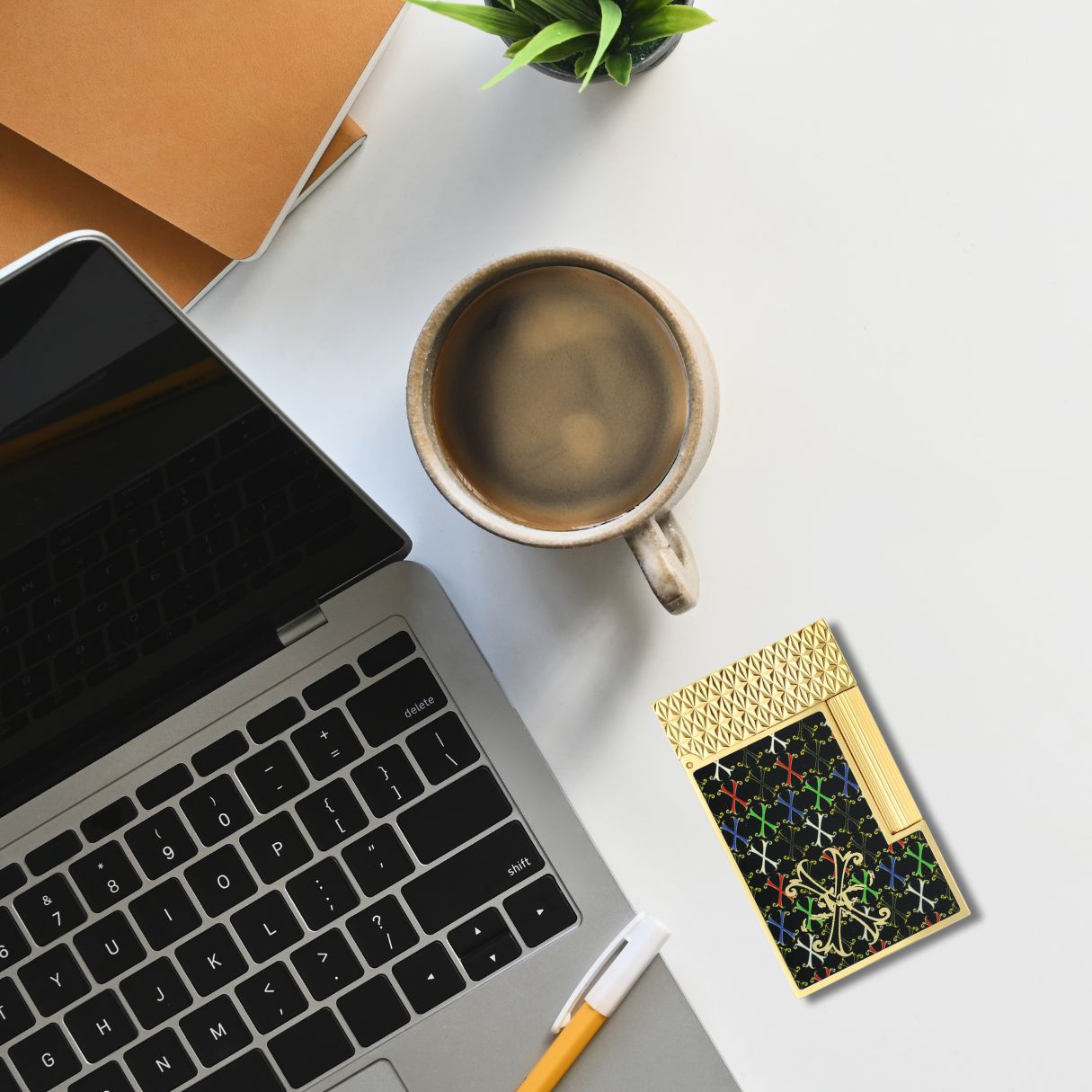 S.T. Dupont Line 2 Fuente OpusX Double Soft Flame Cigar Lighter - Flatlay