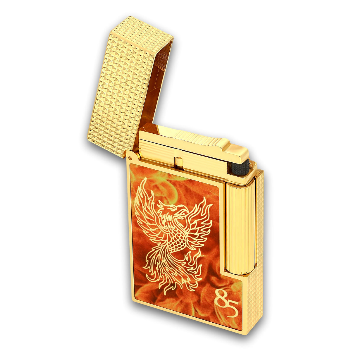 S.T. Dupont Line 2 85th Anniversary Collection Perfect Ping  Double Soft Flame Cigar Lighter  - Lid Flipped Open