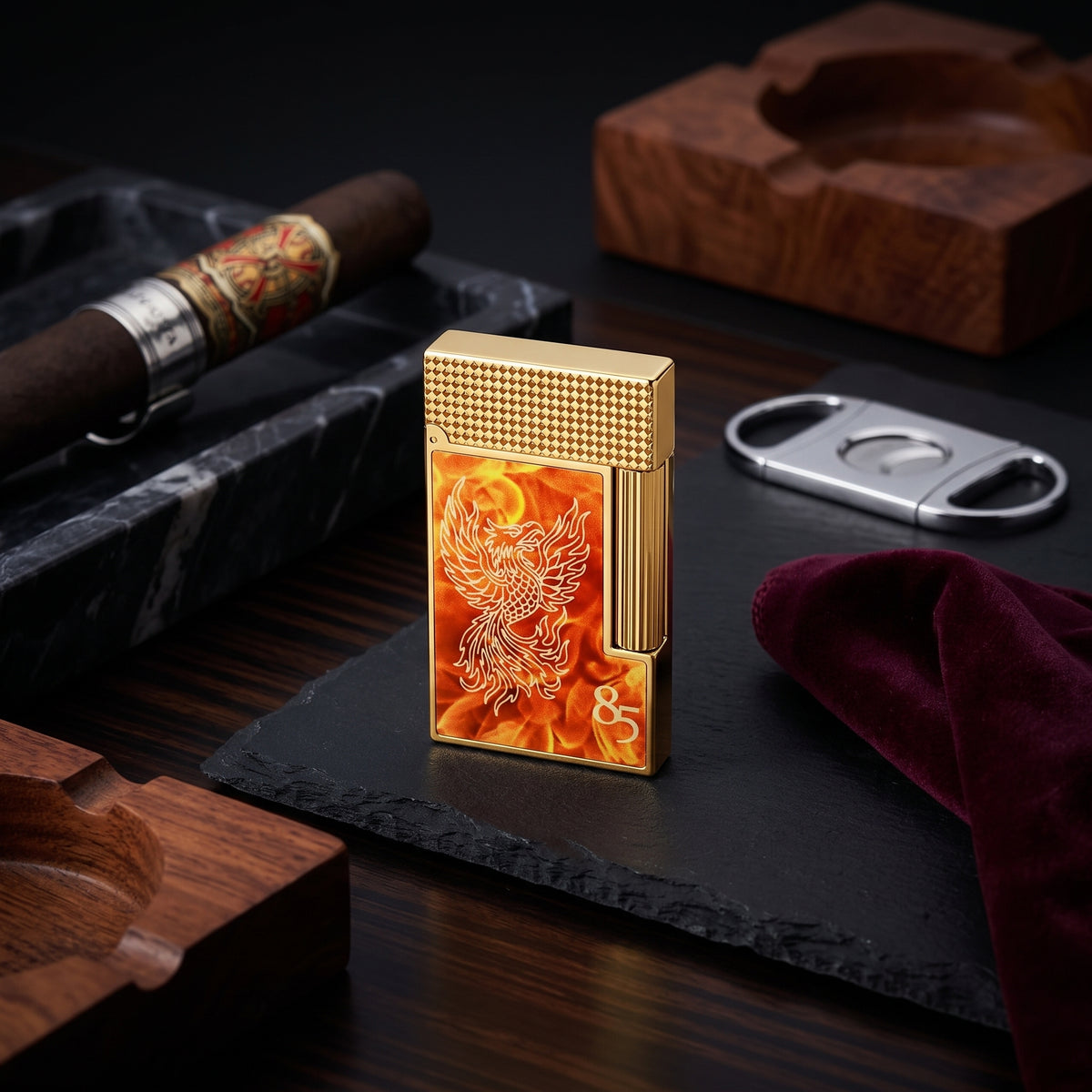 S.T. Dupont Line 2 85th Anniversary Collection Perfect Ping  Double Soft Flame Cigar Lighter  - Lifestyle Image