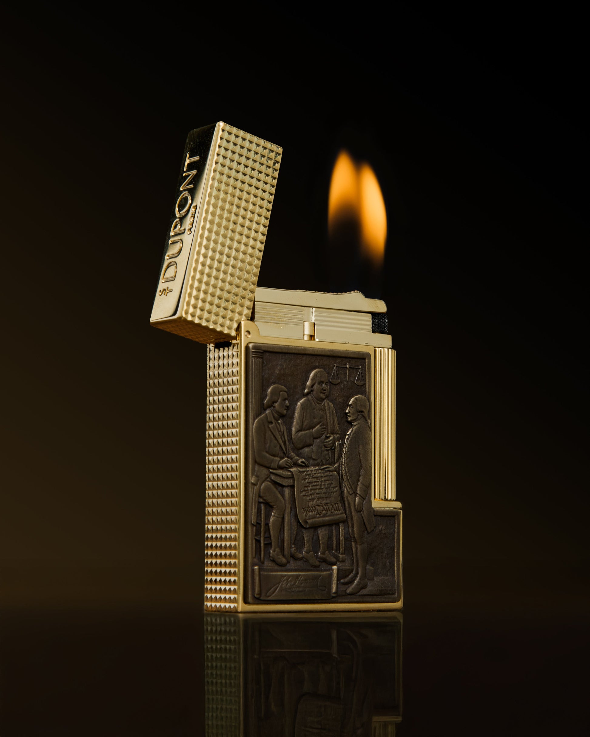 S.T. Dupont Line 2 250th Anniversary Haute Creation We The People  Perfect Ping Double Soft Flame Cigar Lighter  - Flame