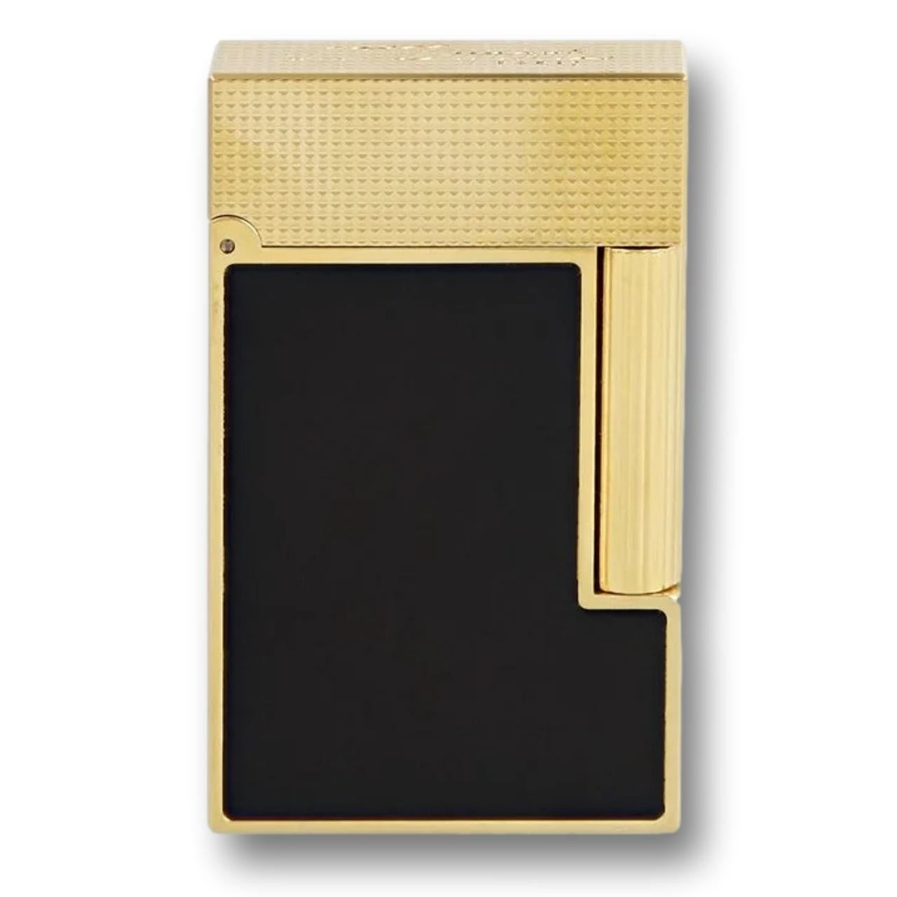 S.T. Dupont Perfect Ping Line 2 Double Soft Flame Cigar Lighter - Micro Diamond Head Gold and Black Laquer - Front
