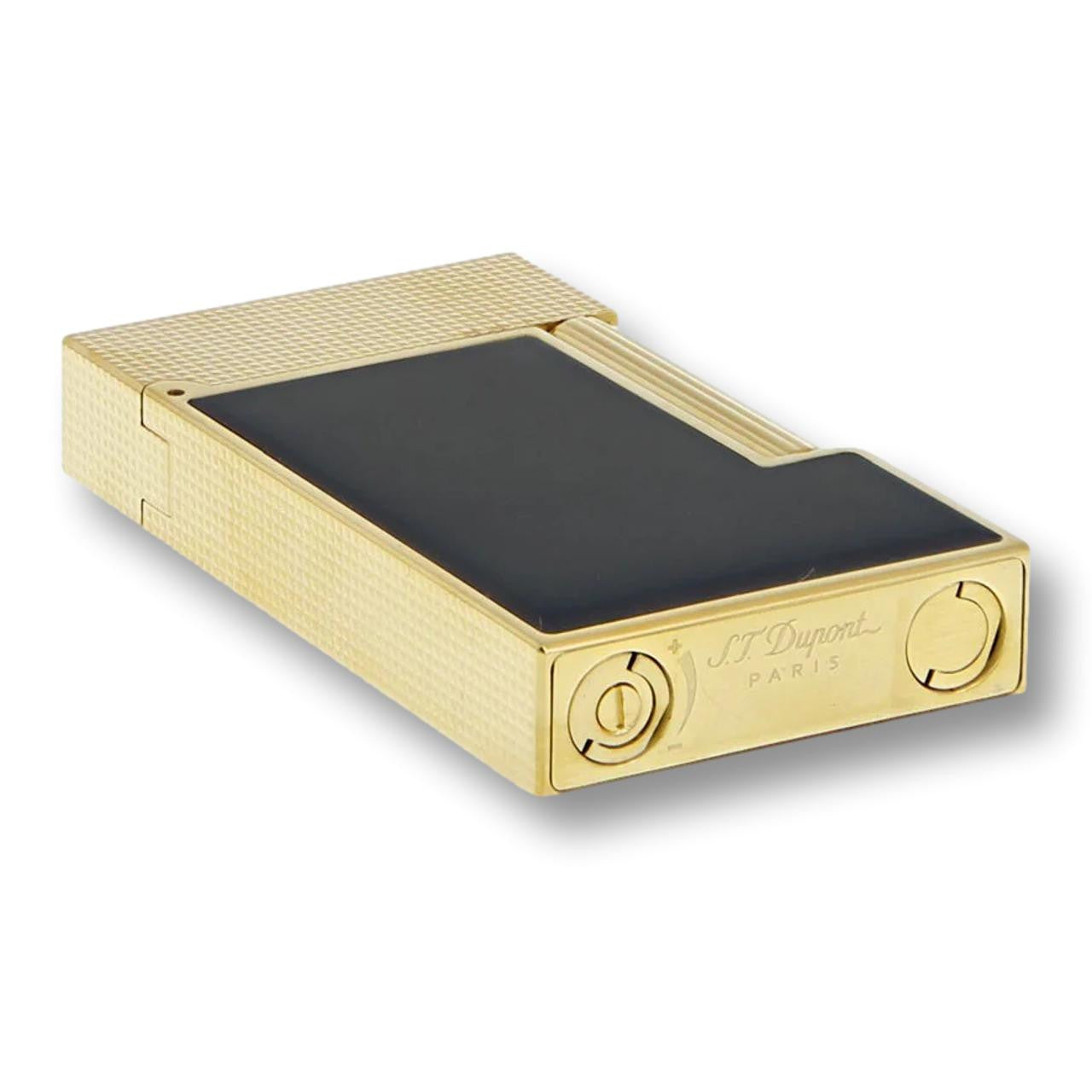 S.T. Dupont Perfect Ping Line 2 Double Soft Flame Cigar Lighter - Micro Diamond Head Gold and Black Laquer - Bottom Details