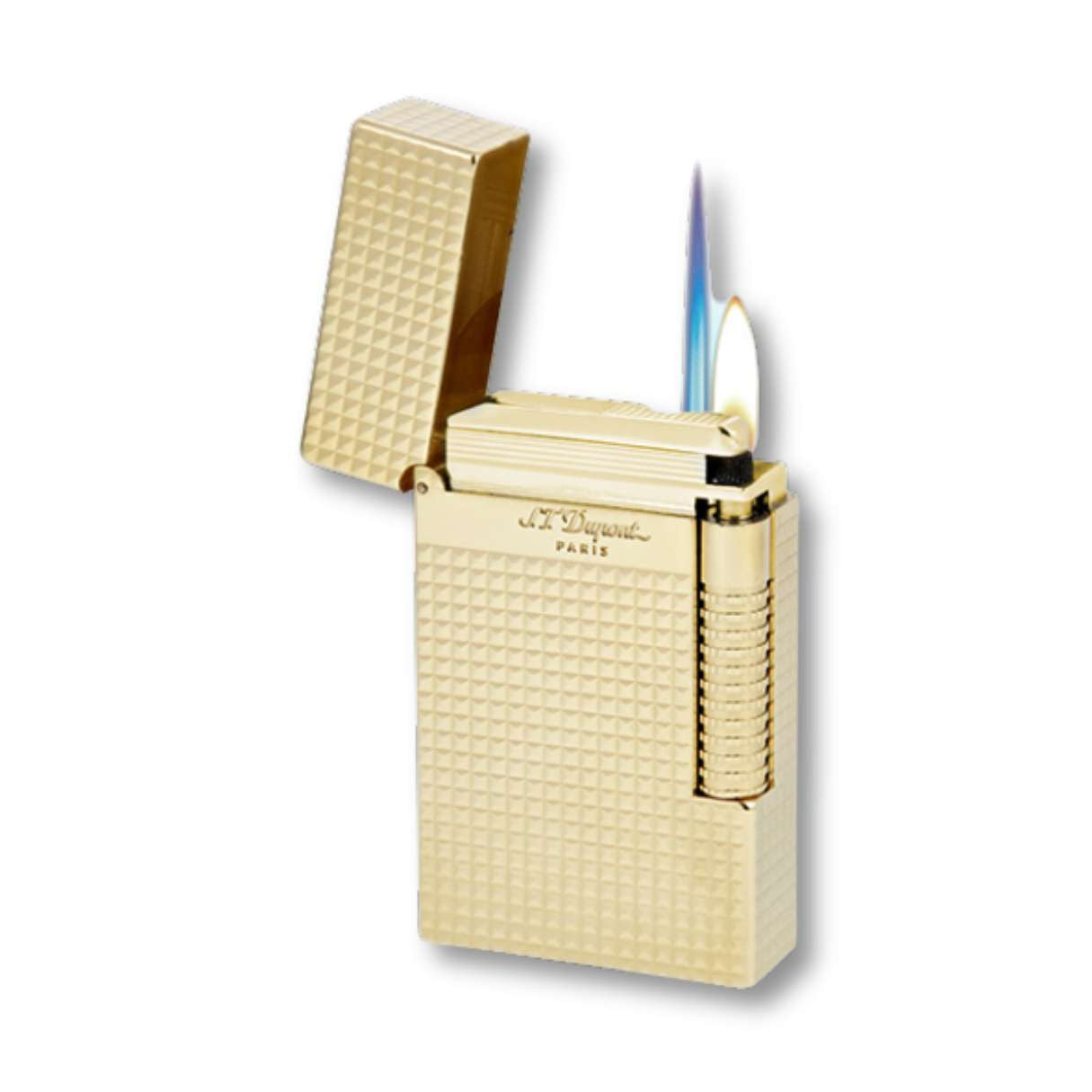 S.T. Dupont Perfect Ping Le Grand Dual Soft and Torch Flame Cigar Lighter - Diamond Head Yellow Gold - Lighter Flame