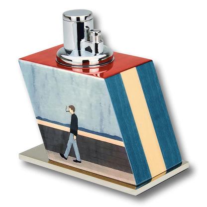 Elie Bleu Small Casa Cubana Torch Flame Triple Jet Tabletop Cigar Lighter - Backside Left Facing