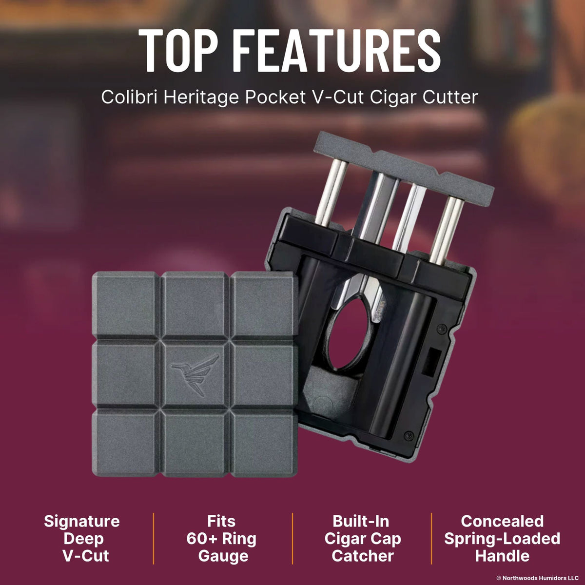 Colibri Heritage Pocket V-Cut Cigar Cutter - Top Features