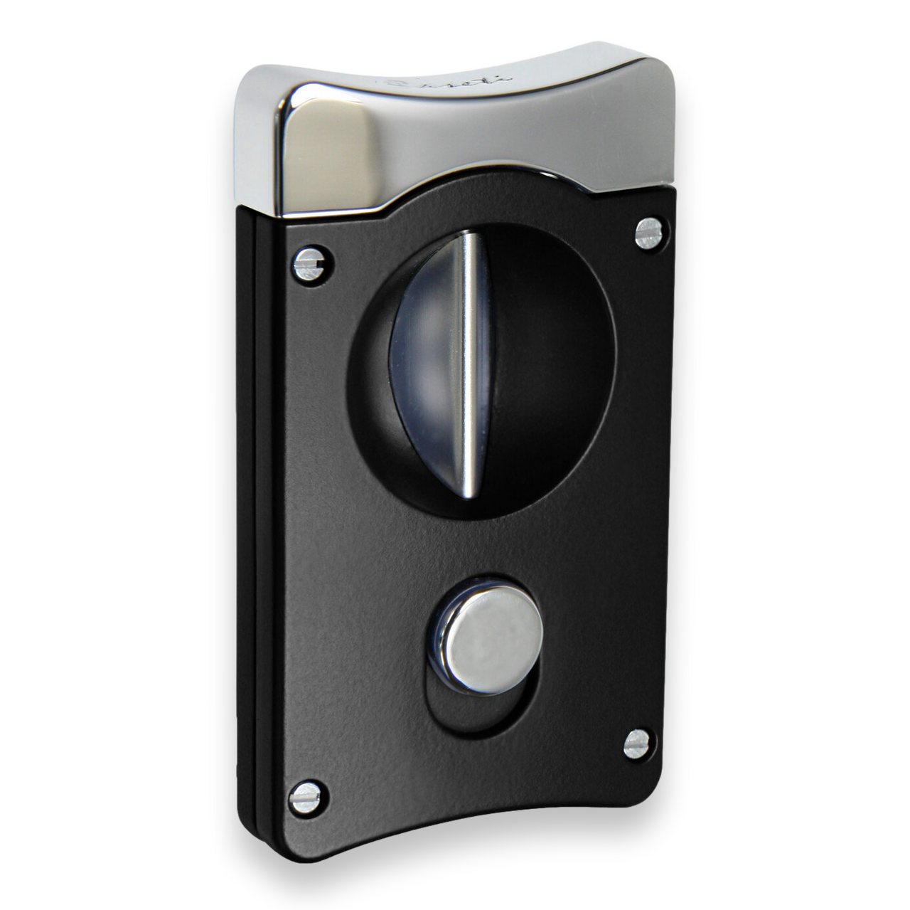 Caseti Wedge V-Cut Cigar Cutter - Black - Exterior Front