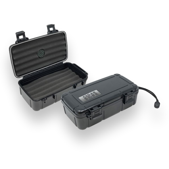 Cigar Safe Cigar Safe 10-Cigar Travel Humidor - Black  - Exterior Front