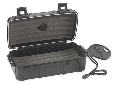 Cigar Caddy 3240 Matte Black Travel Humidor - 10 Cigars