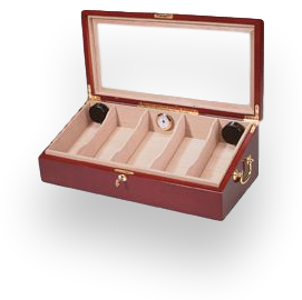 Quality Importers Glasstop Wooden 100 Cigar Humidor Display
