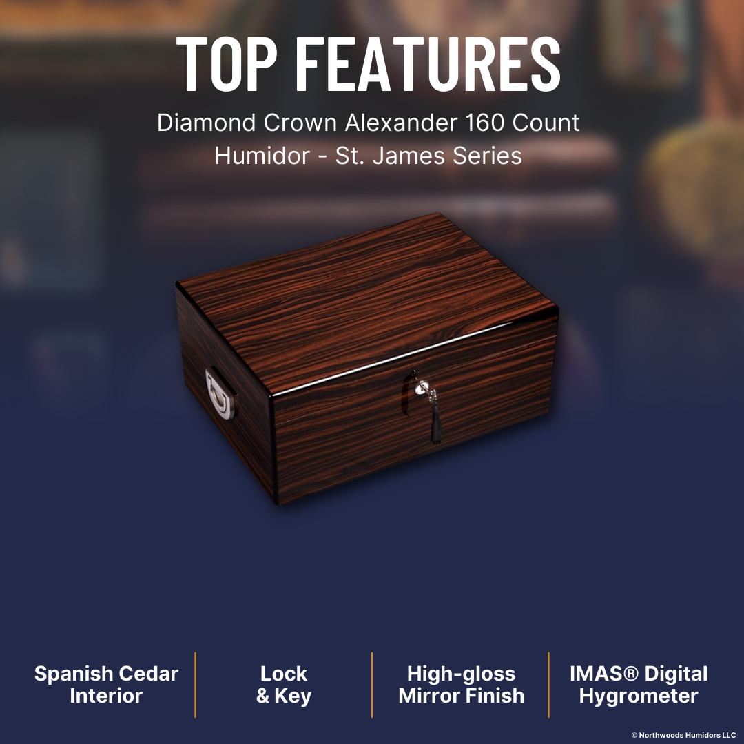 Diamond Crown Alexander 160 Count Humidor - St. James Series