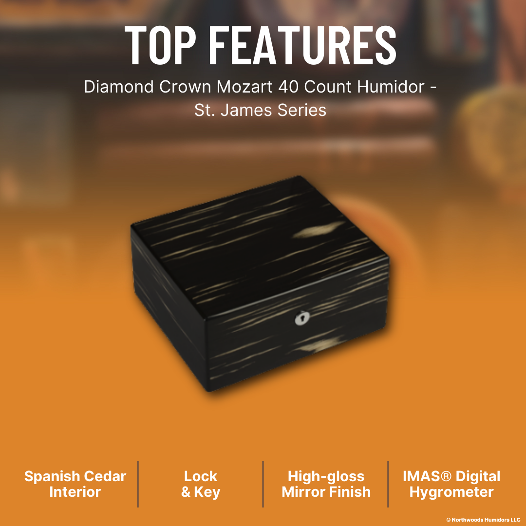 Diamond Crown Mozart 40 Count Humidor - St. James Series