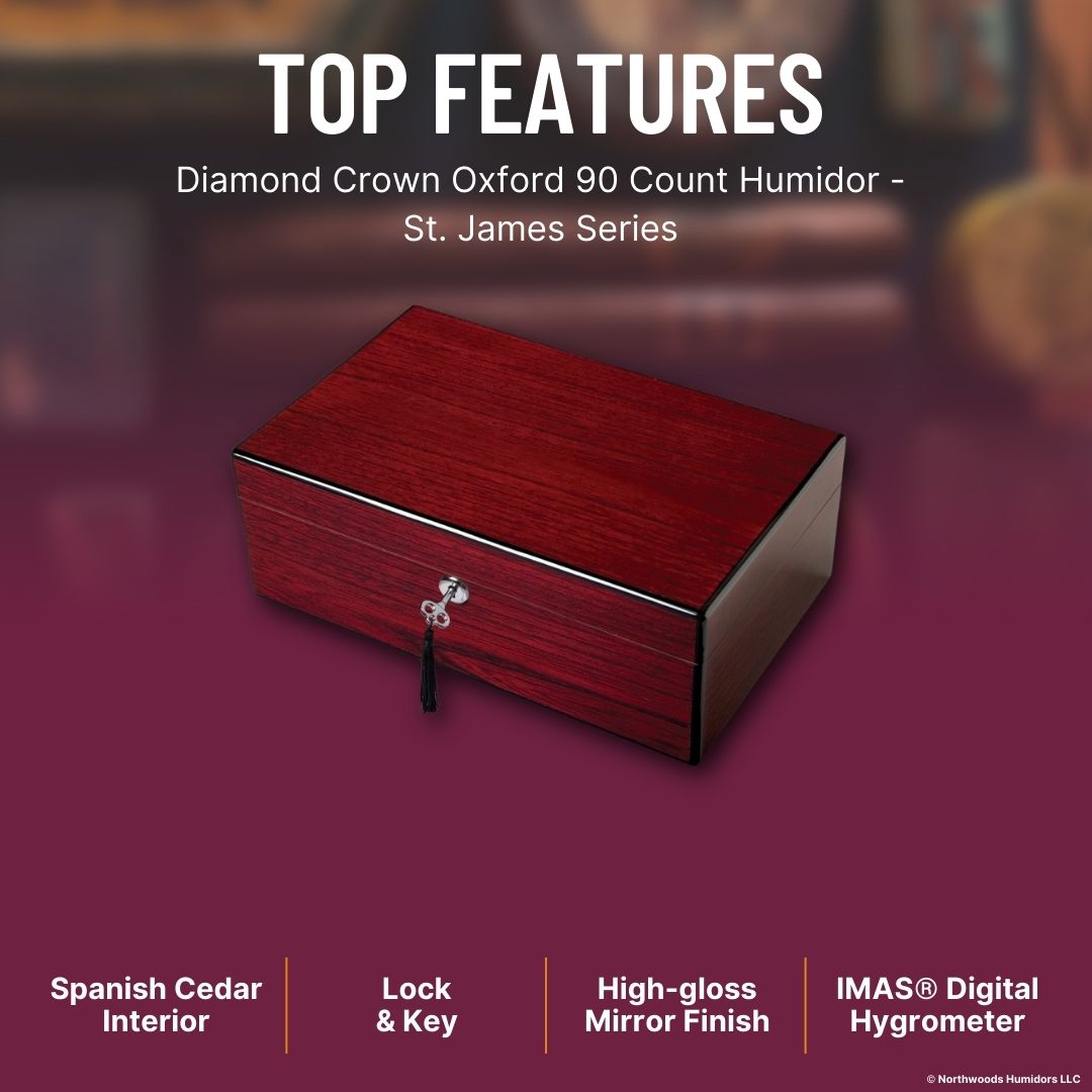 Diamond Crown Oxford 90 Count Humidor - St. James Series