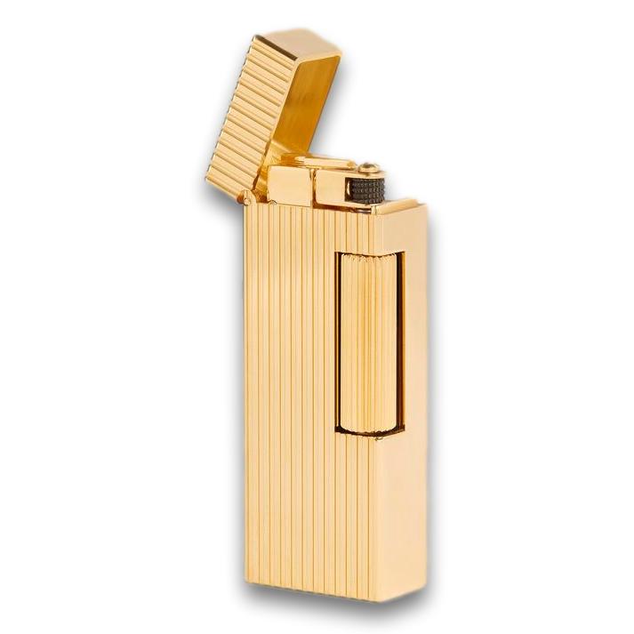 Dunhill Rollagas Gold Lines Pattern Soft Flame Cigar Lighter - Igniter Button
