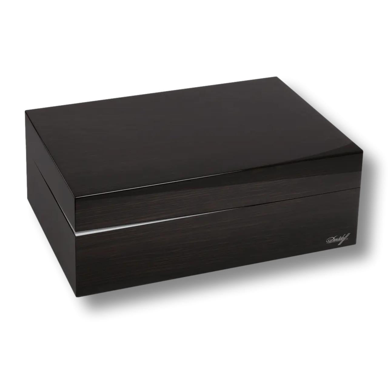 Davidoff Air De Famille Series II Smoked Oak Ambassador Brilliant 80-Cigar Desktop Humidors - Main Image - Right Facing