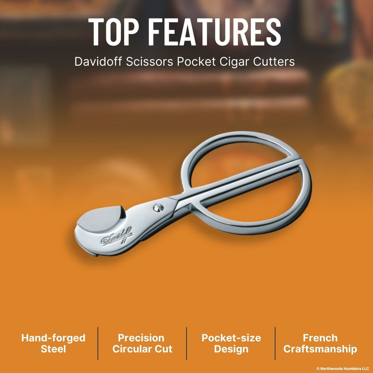 Davidoff Scissors Pocket Cigar Cutters - Pocket Stainless Steel - Top Features