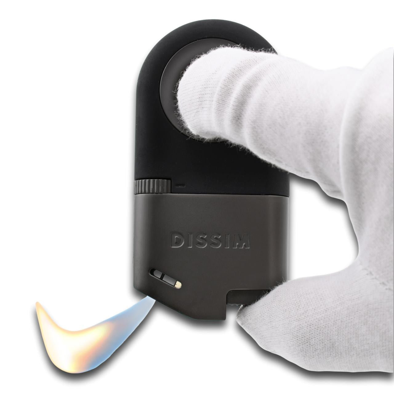 Dissim Inverted Soft Flame Pipe Lighter - Black - Flame