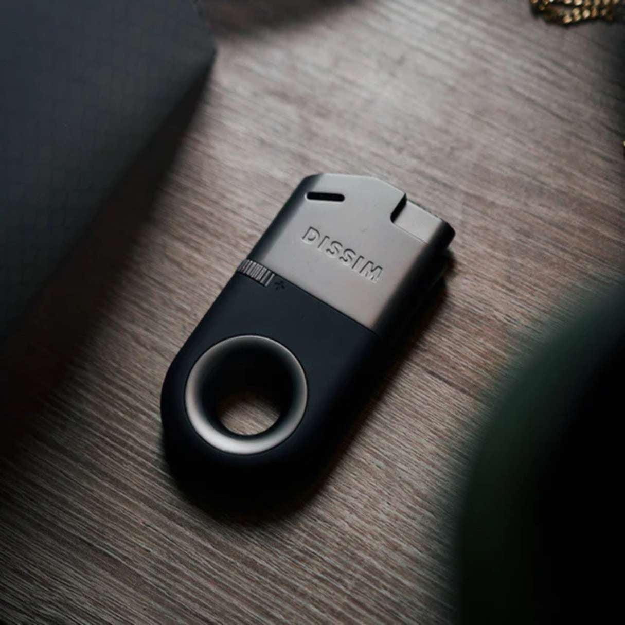 Dissim Inverted Soft Flame Pipe Lighter - Black - Flat Lay2