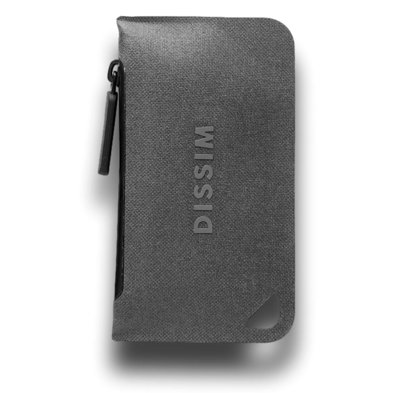 Dissim Small Grey Water-Resistant Cigar Lighter Case - Zipped Shut