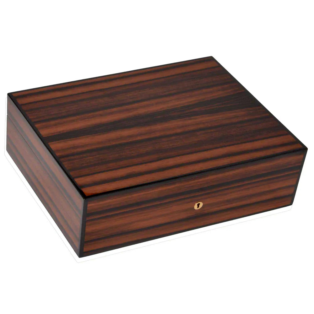 Elie Bleu Macassar Ebony Classic Wood 50-300 Cigar Desktop Humidor
