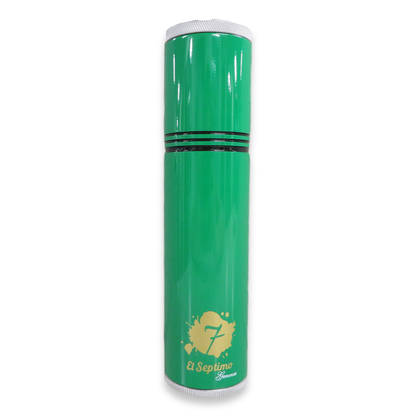 El-Septimo Large 8-Cigar Tube - With Holes - Emerald - Exterior Front