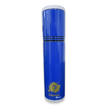 El-Septimo Large 8-Cigar Tube - With Holes - Sapphire - Exterior Front