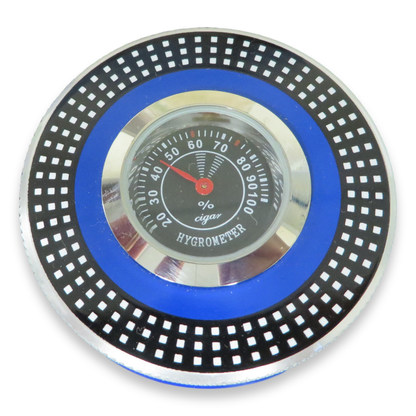 El-Septimo Large 8-Cigar Tube - With Holes - Sapphire - Exterior Hygrometer