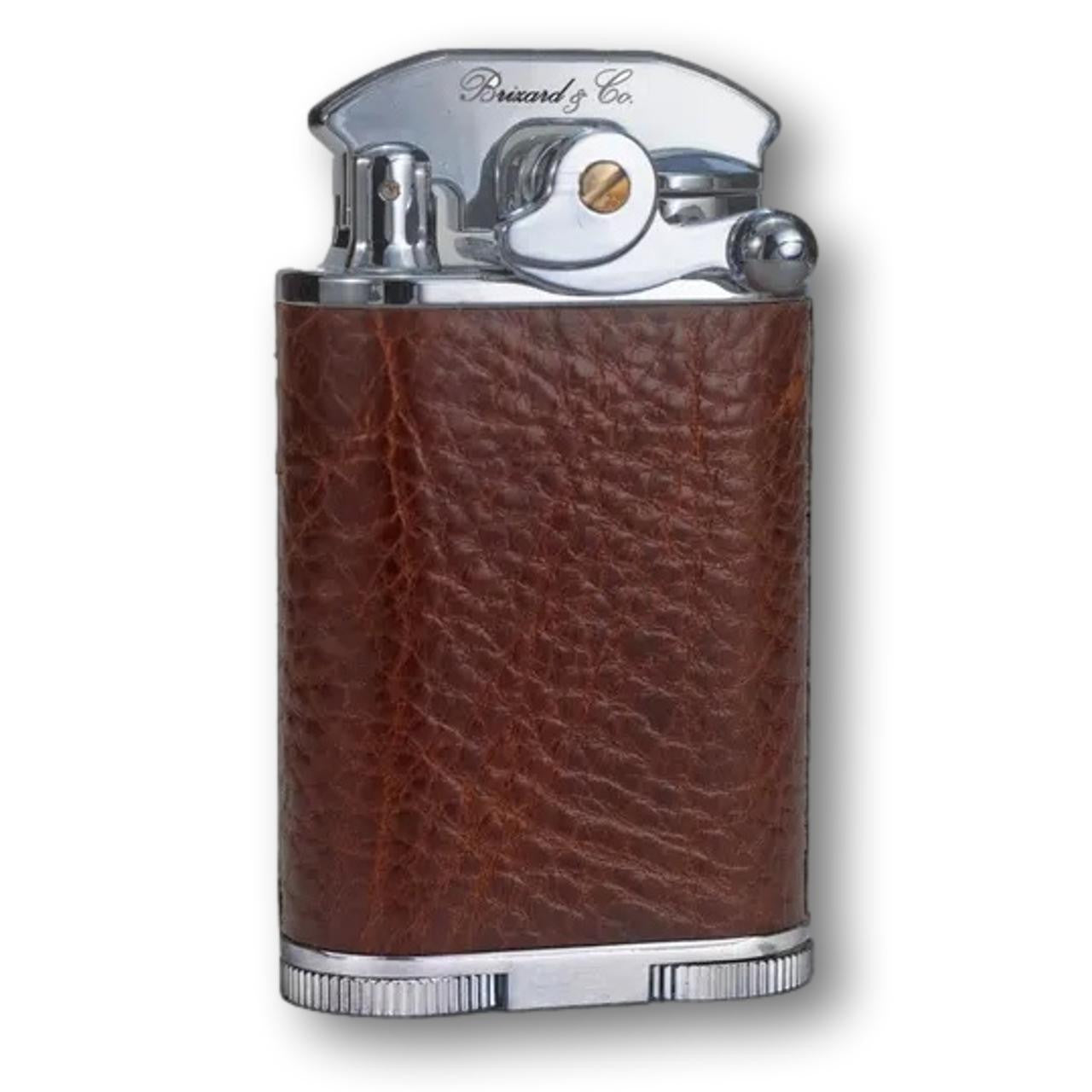 Brizard & Co Antique Saddle Gatsby Torch Flame Triple Jet Tabletop Cigar Lighter - Main Image - Front