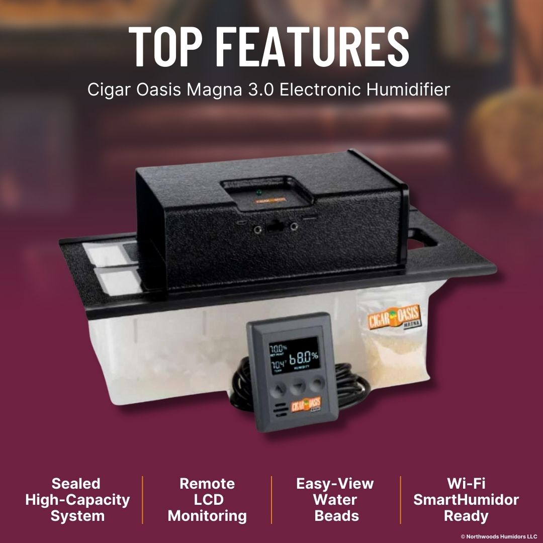 Cigar Oasis Magna 3.0 Electronic Humidifier - Top Features image