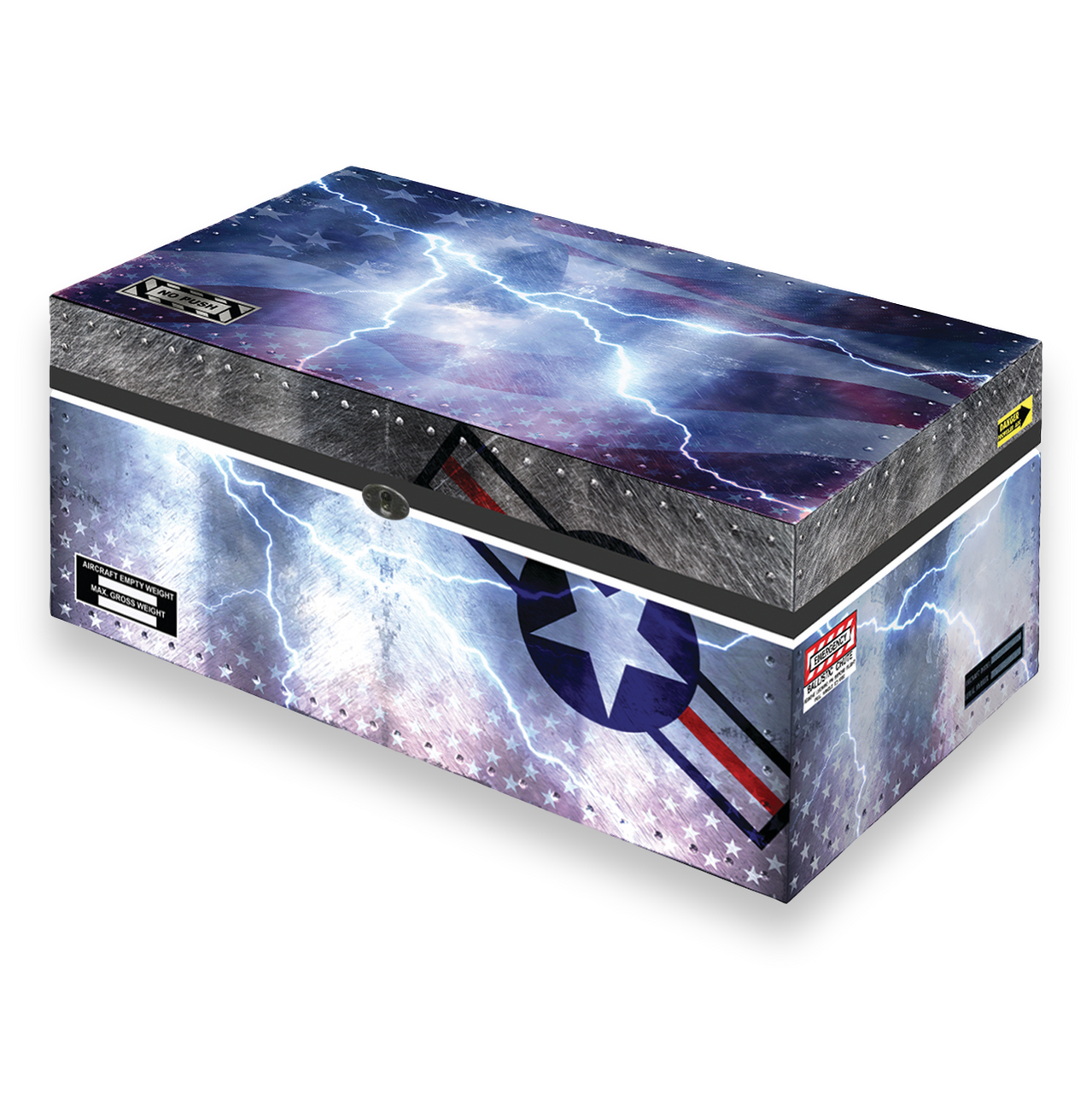 Humidor Supreme Fighter Jet 100-Cigar Desktop Humidor - Full Color Finish - Exterior Front