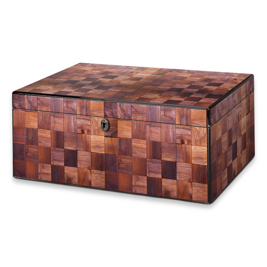 Humidor Supreme Napa 100-Cigar Desktop Humidor - Wood Print - Exterior Front