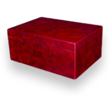 Humidor Supreme Rouge 40-Cigar Desktop Humidor - Red Walnut - Exterior Front