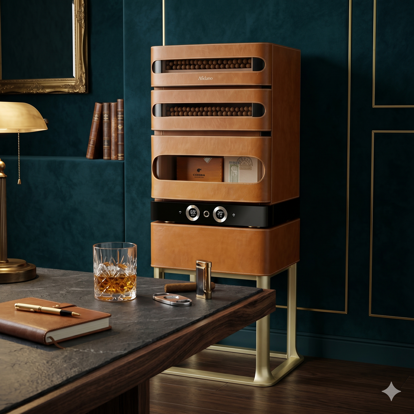 Afidano L3 Leather Series 250-Cigar Electric Humidor -  Lifestyle Image