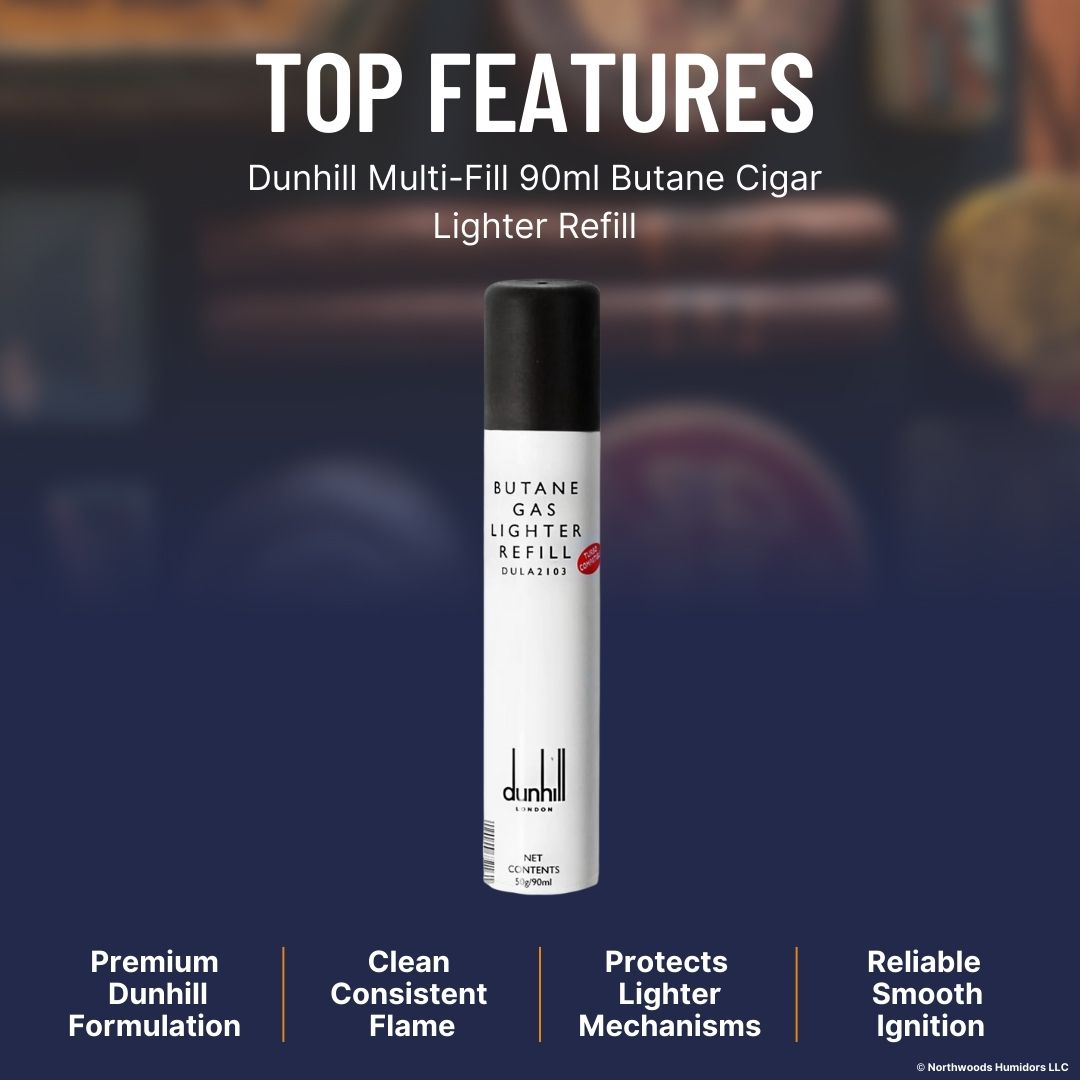 Dunhill Multi-Fill 90ml Butane Cigar Lighter Refill  - Top Features