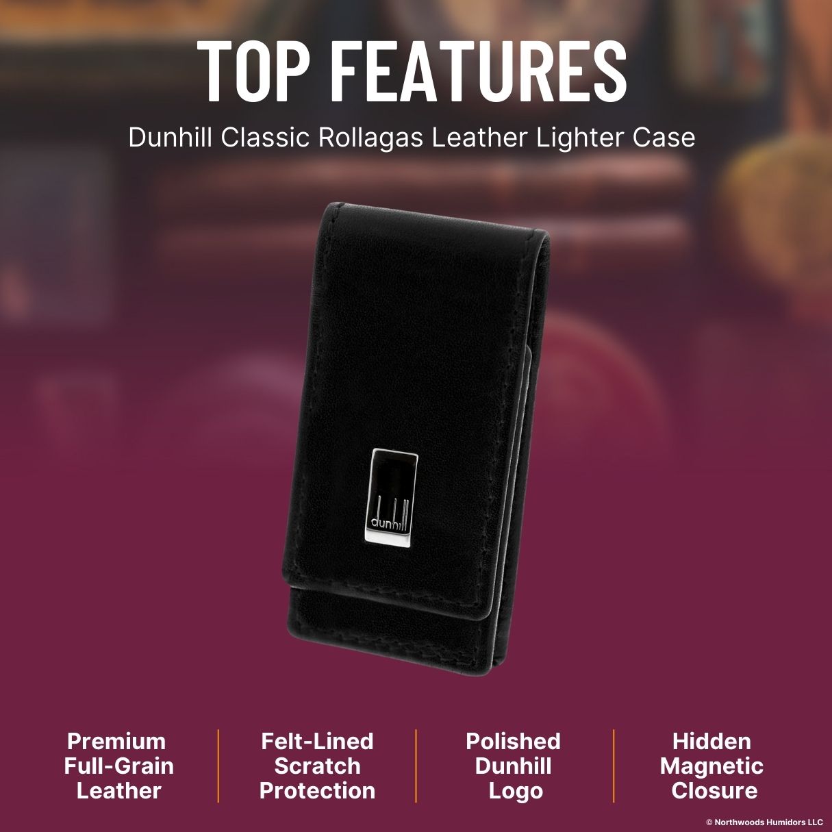 Dunhill Classic Rollagas Leather Lighter Case - Top Features