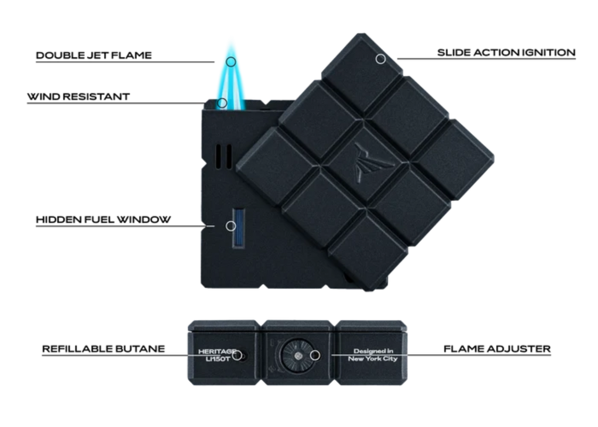 Colibri Heritage Pocket Double Torch Flame Cigar Lighter - Details