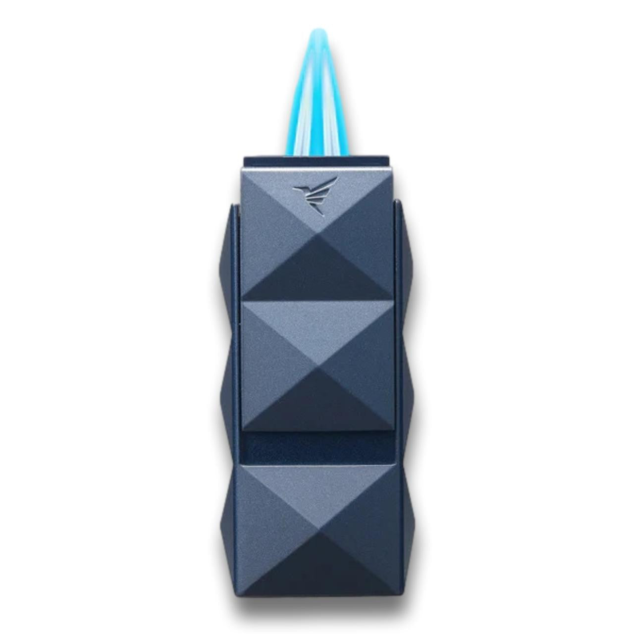 Colibri Quasar II Torch Flame Double Jet Cigar Lighter - Navy - Flame