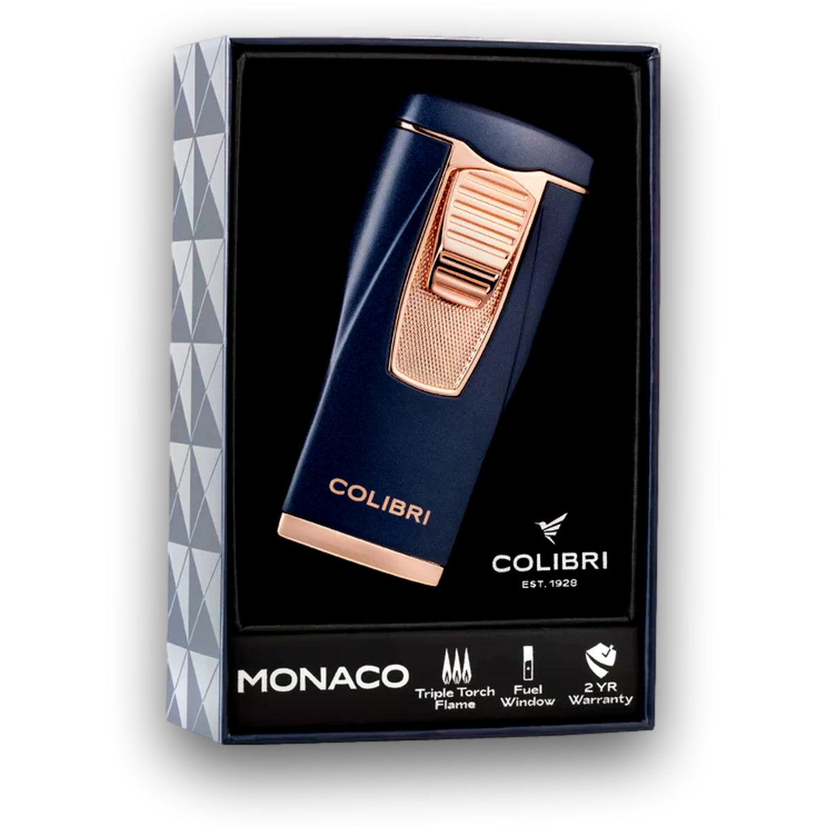 Colibri Monaco Triple Jet Flame Cigar Lighter  - Gift Box 