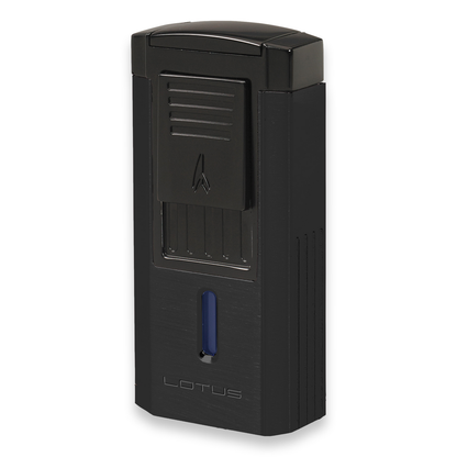 Lotus Duke V Torch Flame Triple Jet Cigar Lighter with Cutter - Black - Main Image