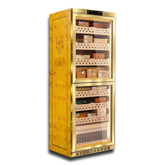 Raching MON3800B Climate Control Gold Burl 1,800-Cigar Electric Humidor - Main Image