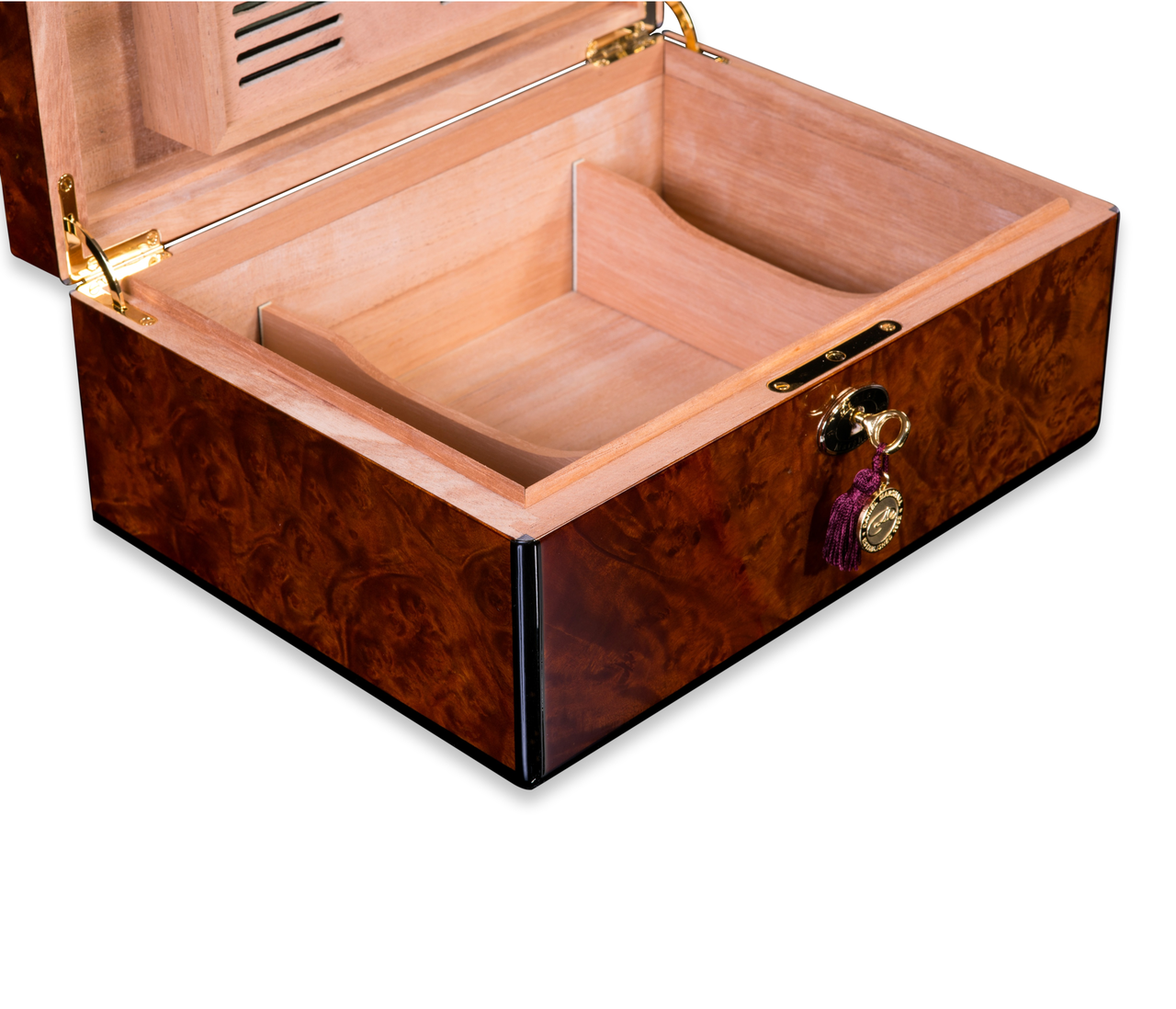 Daniel Marshall 30100 Signature Series 100-Cigar Humidor - Precious Burl Wood (30100.3)