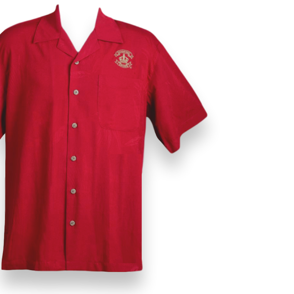 Diamond Crown Red Cubavera Shirt